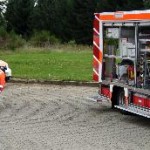 Gerätewagen mit offenen Rollläden