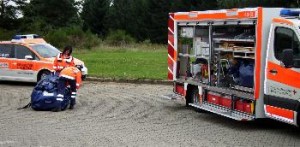 Gerätewagen mit offenen Rollläden